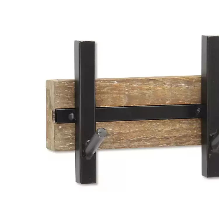 black_and_brown_hook_coat_rack_5.webp Black and Brown 5-Hook Coat Rack>Kirklands Home Fashion