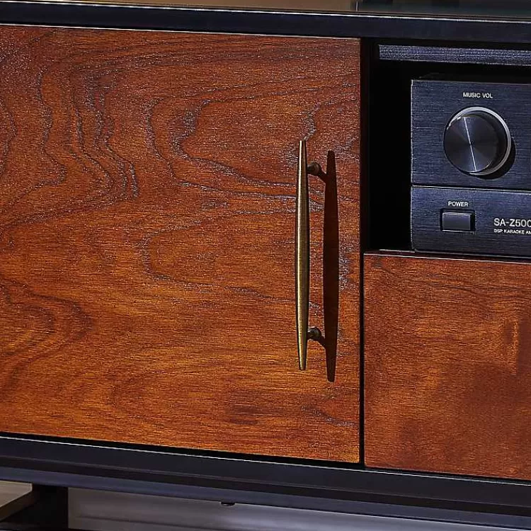 black_and_brown_wood_door_media_cabinet_3.webp Black and Wood 2-Door Media Cabinet>Kirklands Home Best Sale