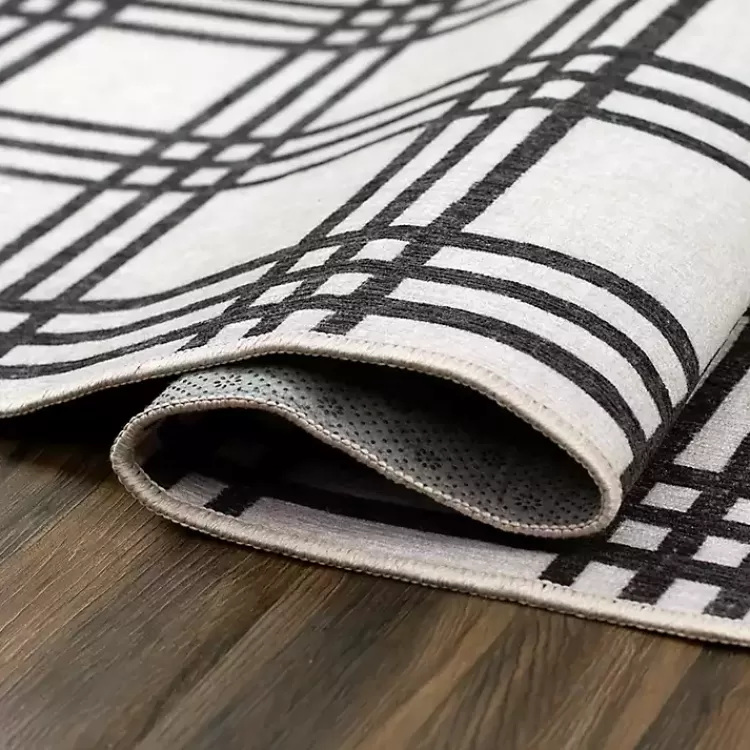 black_and_cream_plaid_washable_area_rug_x_2.webp Black and Cream Plaid Washable Area Rug, 5x7>Kirklands Home Online