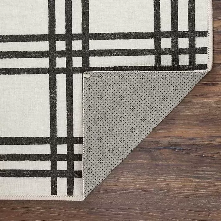 black_and_cream_plaid_washable_area_rug_x_3.webp Black and Cream Plaid Washable Area Rug, 5x7>Kirklands Home Online