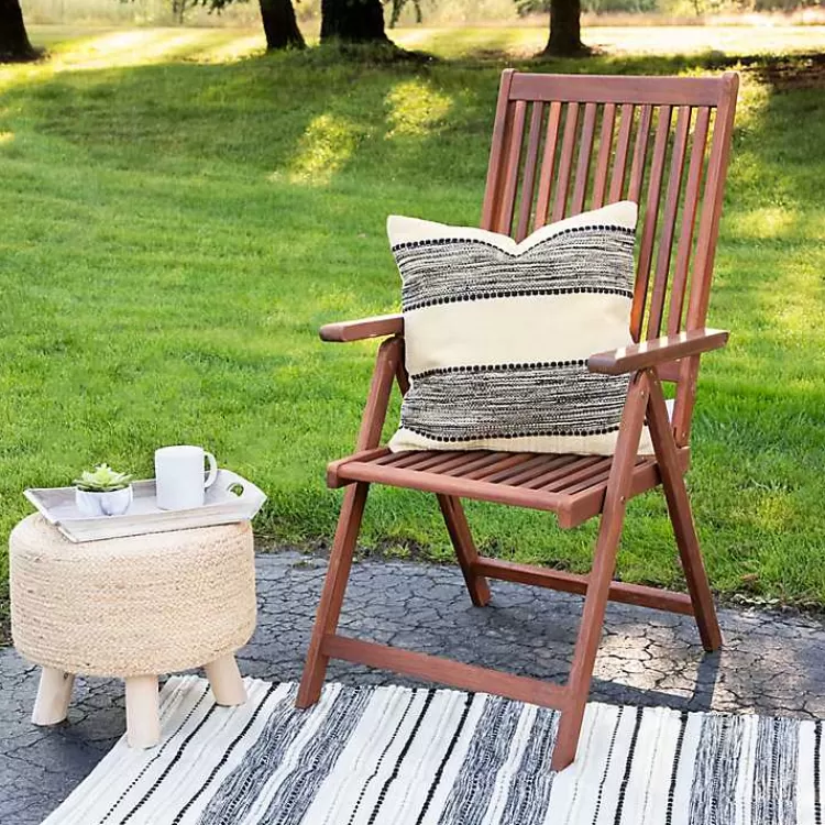Black and Cream Textured Indoor/Outdoor Pillow>Kirklands Home Fashion
