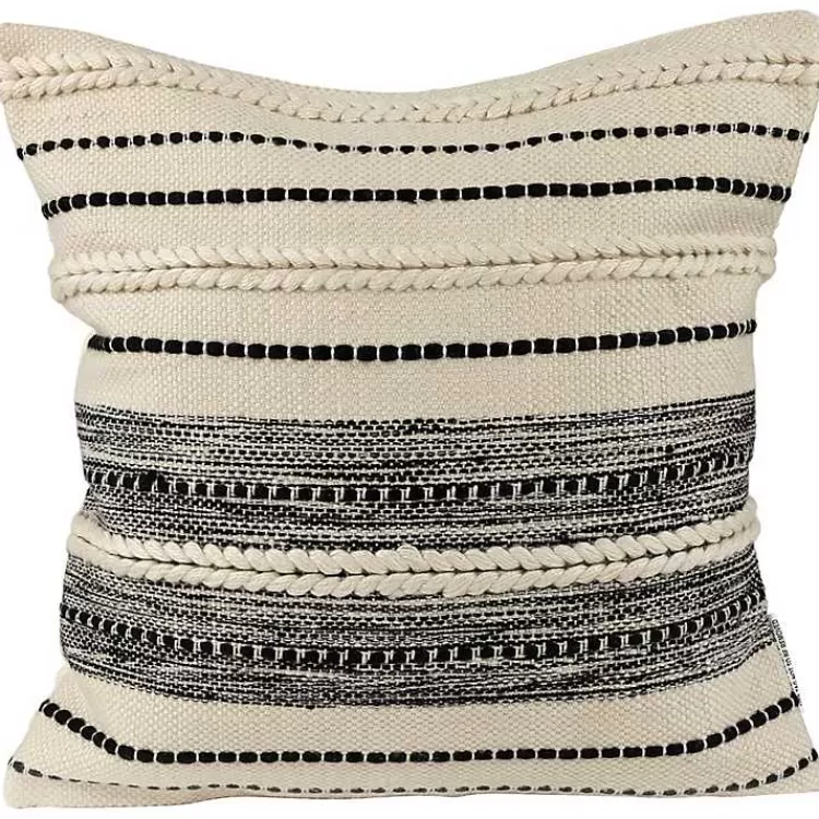 Black and Cream Twisted Indoor/Outdoor Pillow>Kirklands Home Sale