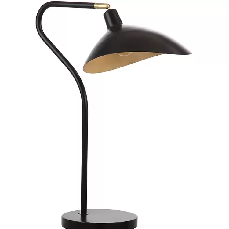 Black and Gold Curved Neck Giselle Task Lamp>Kirklands Home Discount