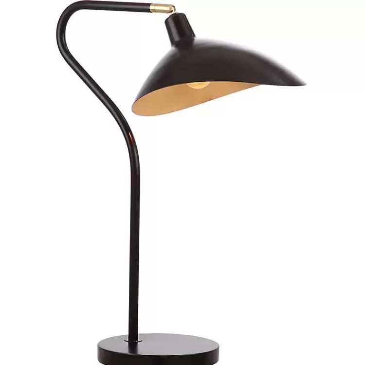Black and Gold Curved Neck Giselle Task Lamp>Kirklands Home Discount