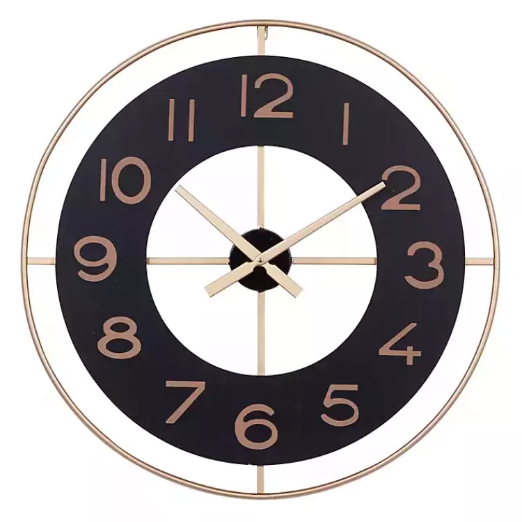 Black and Gold Open Frame Axis Clock>Kirklands Home Discount