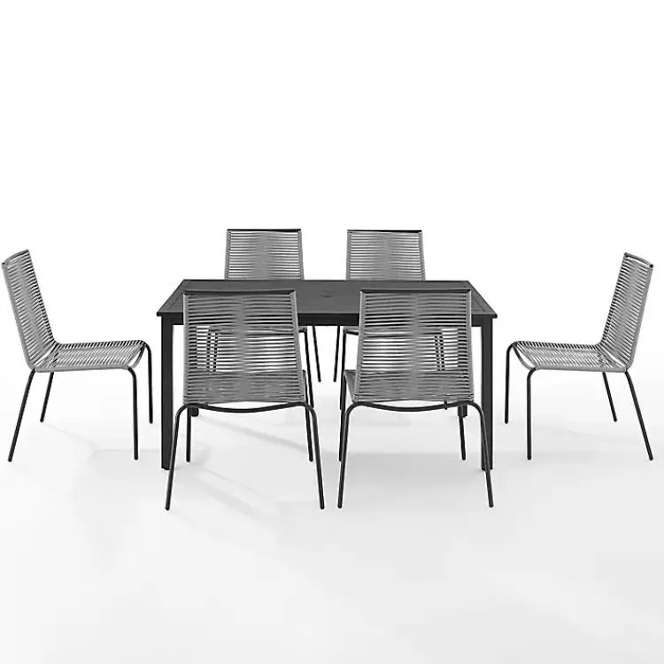 Black and Gray Rope 7-pc. Outdoor Dining Set>Kirklands Home Store