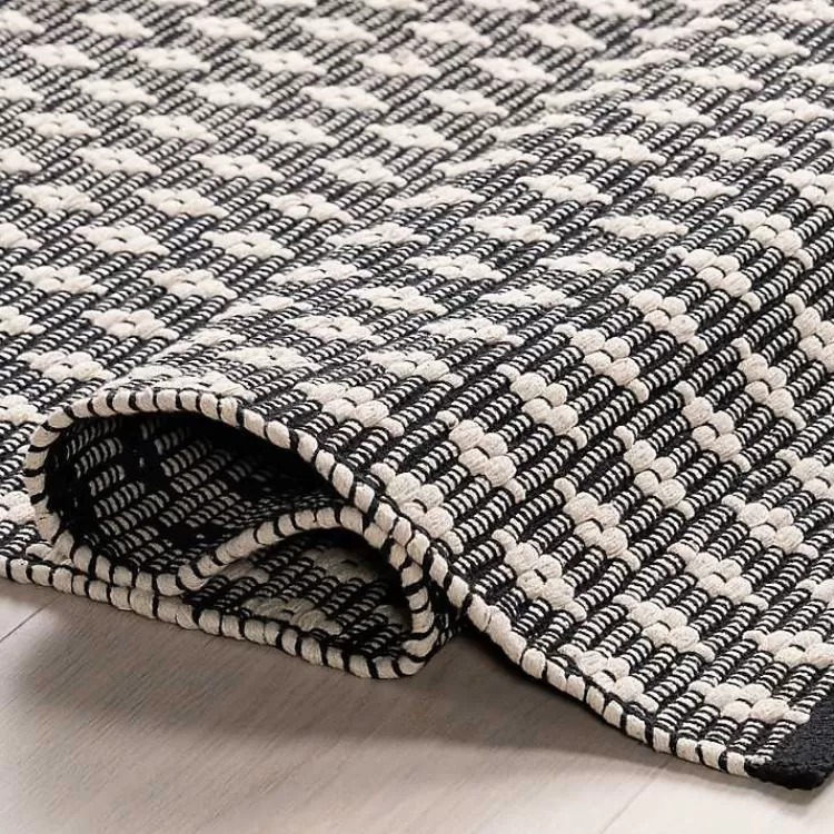 black_and_ivory_dainty_diamond_area_rug_x_3.webp Black and Ivory Dainty Diamond Area Rug, 4x6>Kirklands Home Flash Sale
