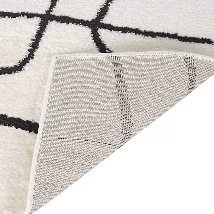 Black and Ivory Monotone Geo Area Rug, 5x7>Kirklands Home Cheap