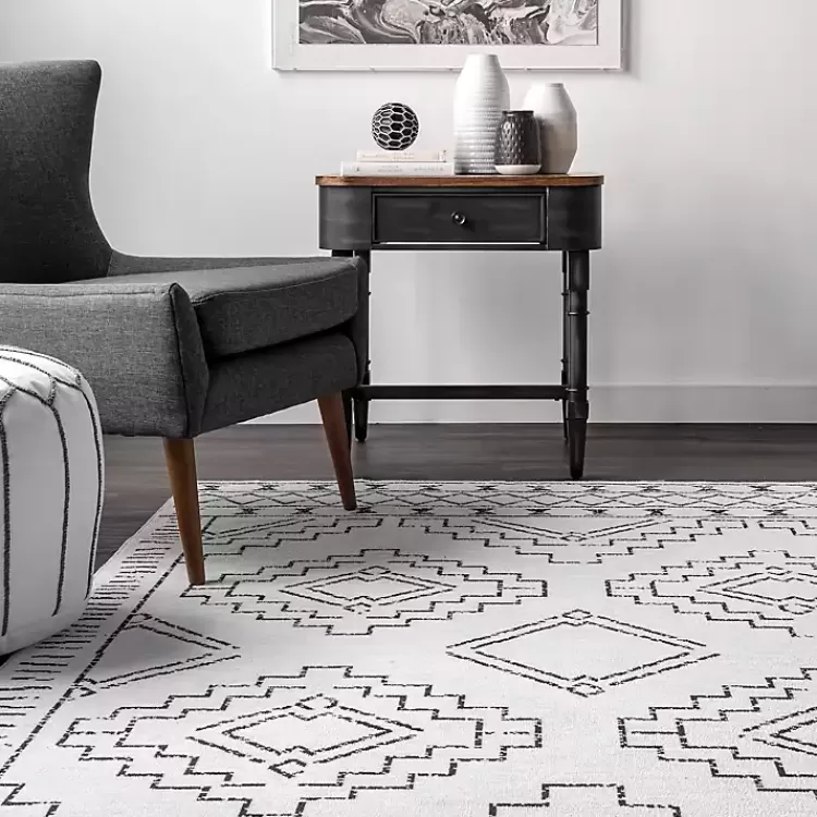 black_and_ivory_moroccan_washable_area_rug_x_2.webp Black and Ivory Moroccan Washable Area Rug, 4x6>Kirklands Home Best Sale