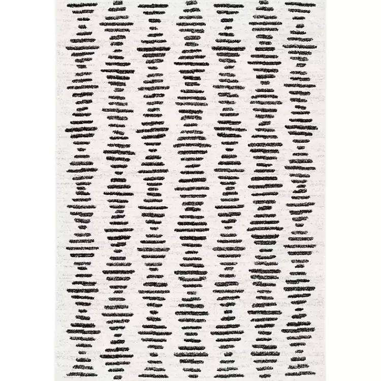 Black and Ivory Tulum Geometric Area Rug, 5x7>Kirklands Home Best Sale