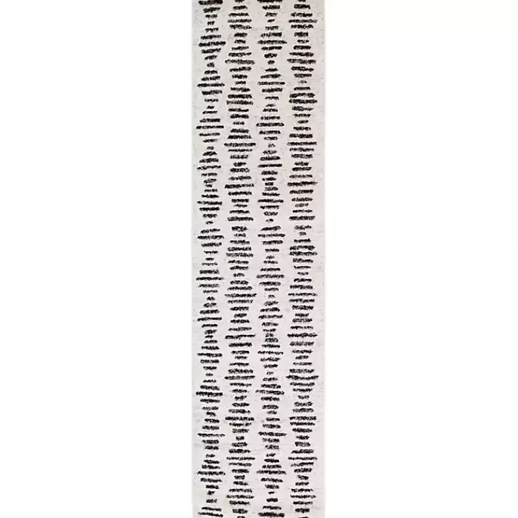 Black and Ivory Tulum Geometric Runner, 2x8>Kirklands Home Outlet