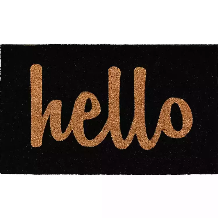 Black and Natural Coir Hello Doormat, 36x24 in.>Kirklands Home Fashion
