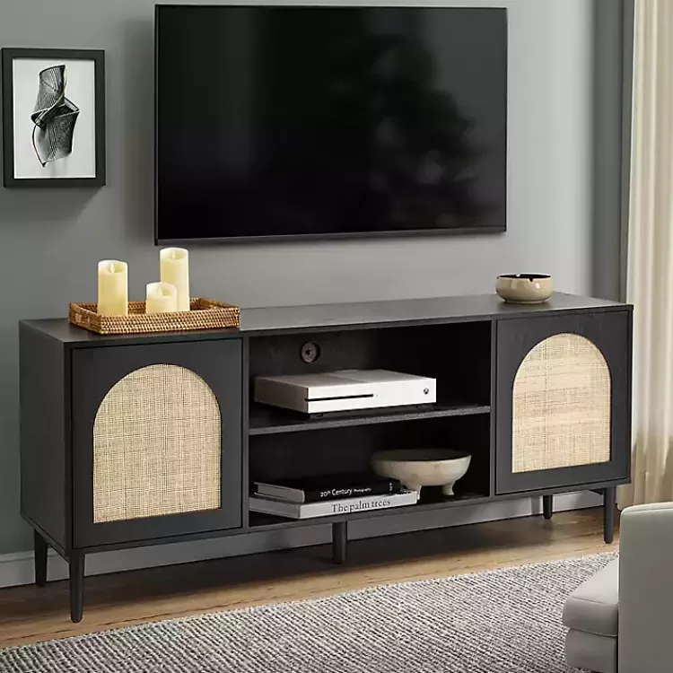 and Natural Rattan Media Cabinet>Kirklands Home Fashion