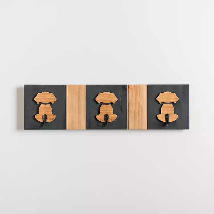 Black and Natural Wood Dog Hooks>Kirklands Home Fashion