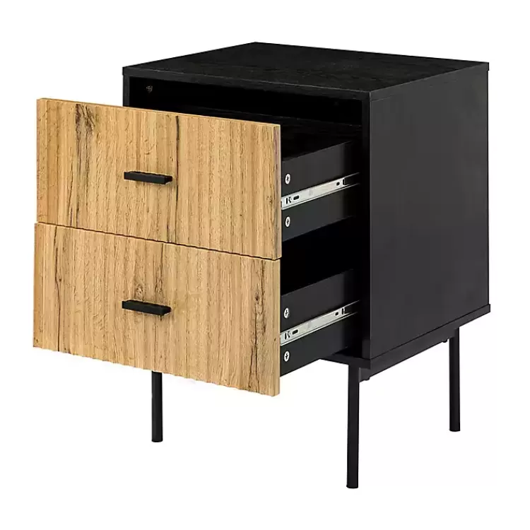 black_and_natural_wood_drawer_nightstand_5.webp Black and Natural Wood 2-Drawer Nightstand>Kirklands Home Online