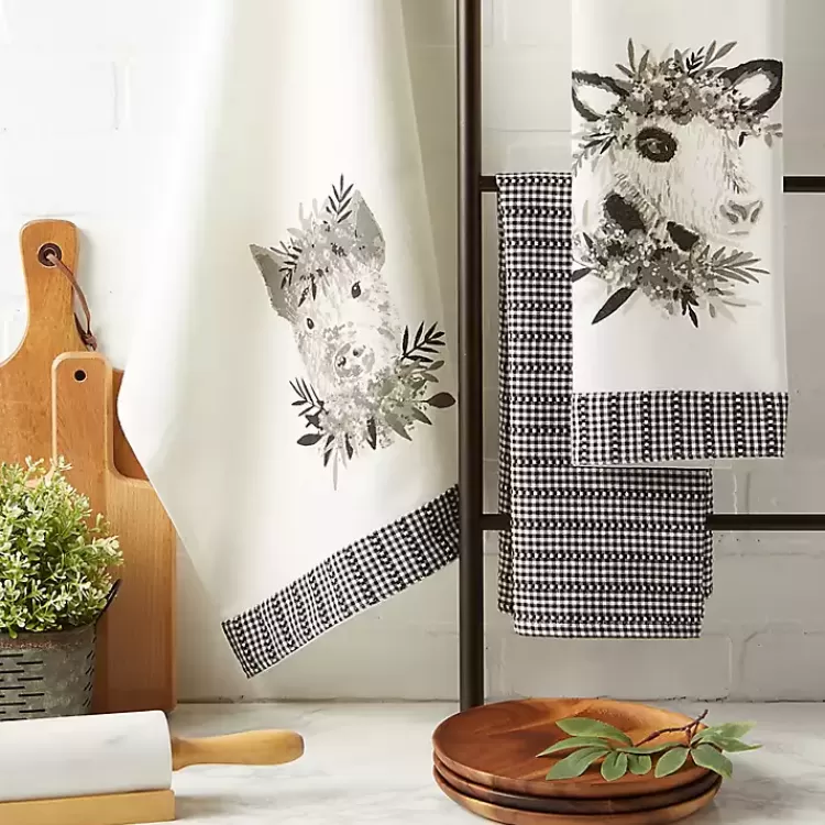 Black and White Animal Kitchen Towels, Set of 3>Kirklands Home Online