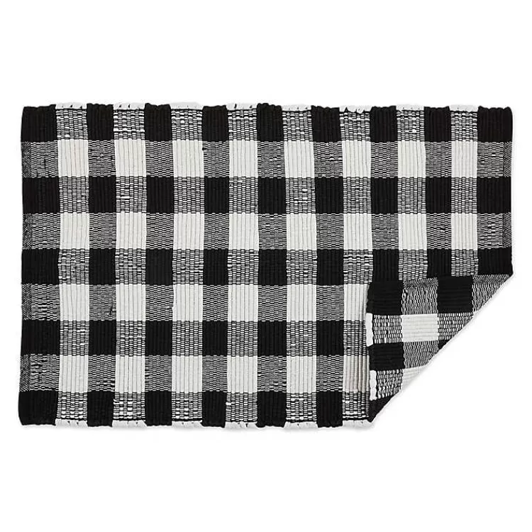 and White Buffalo Check Accent Rug>Kirklands Home Sale