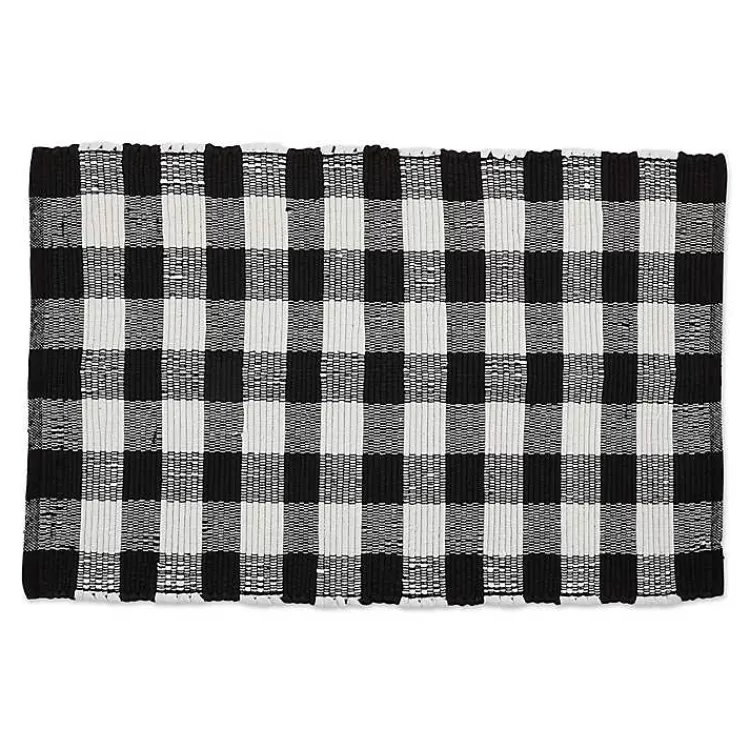 and White Buffalo Check Accent Rug>Kirklands Home Sale