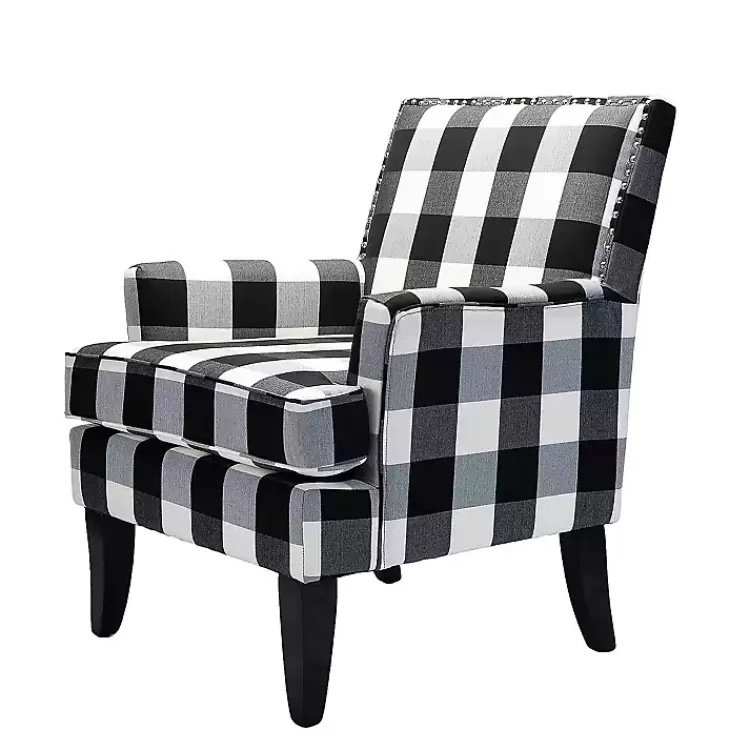 Black and White Buffalo Check Armchair>Kirklands Home Hot