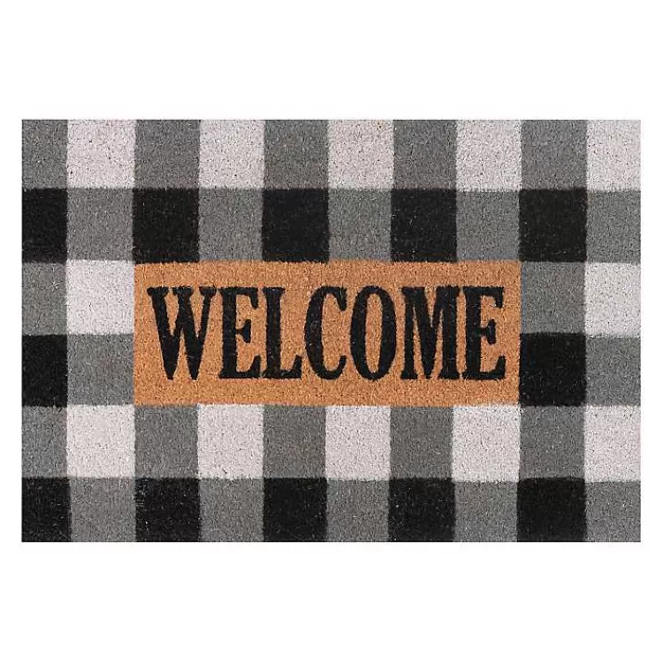 Black and White Buffalo Check Doormat>Kirklands Home Sale