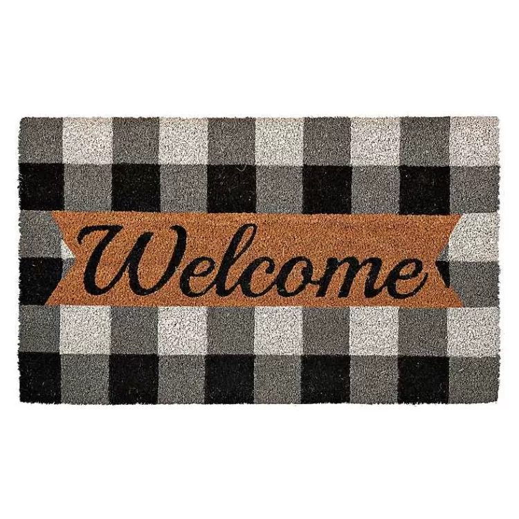 Black And White Buffalo Check Welcome Mat>Kirklands Home Sale