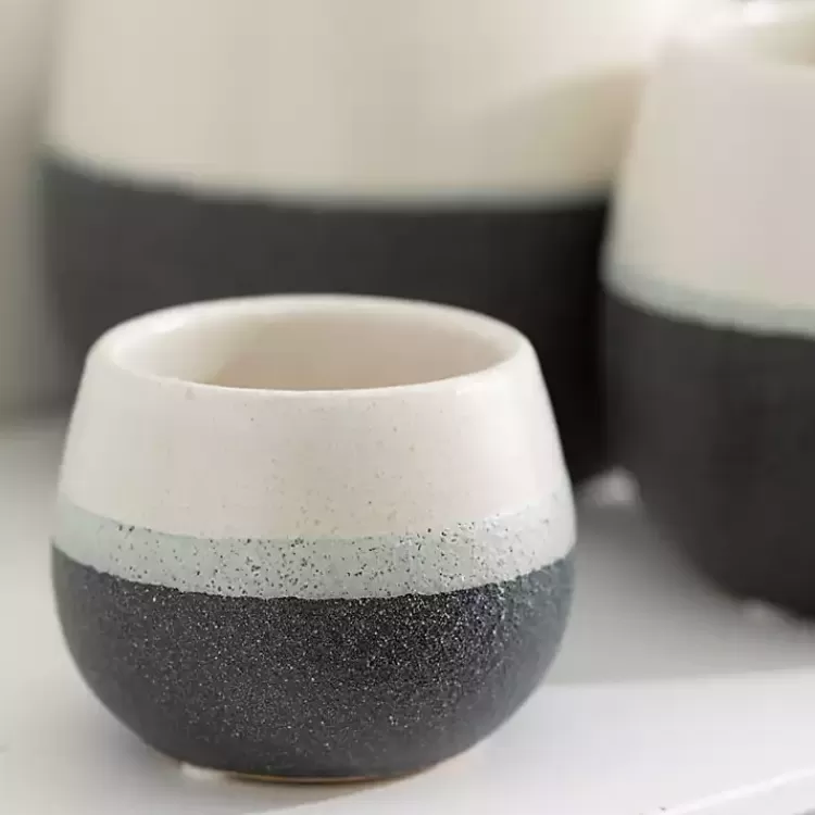 Black and White Ceramic Planters, Set of 3>Kirklands Home Store