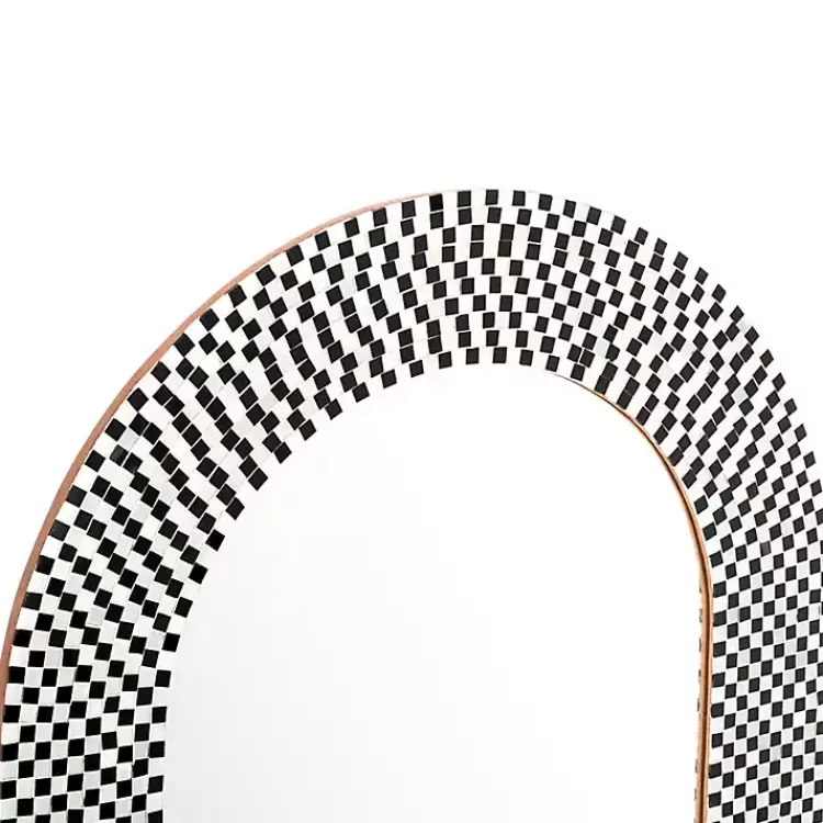 Black and White Checkered Arch Wall Mirror>Kirklands Home Outlet
