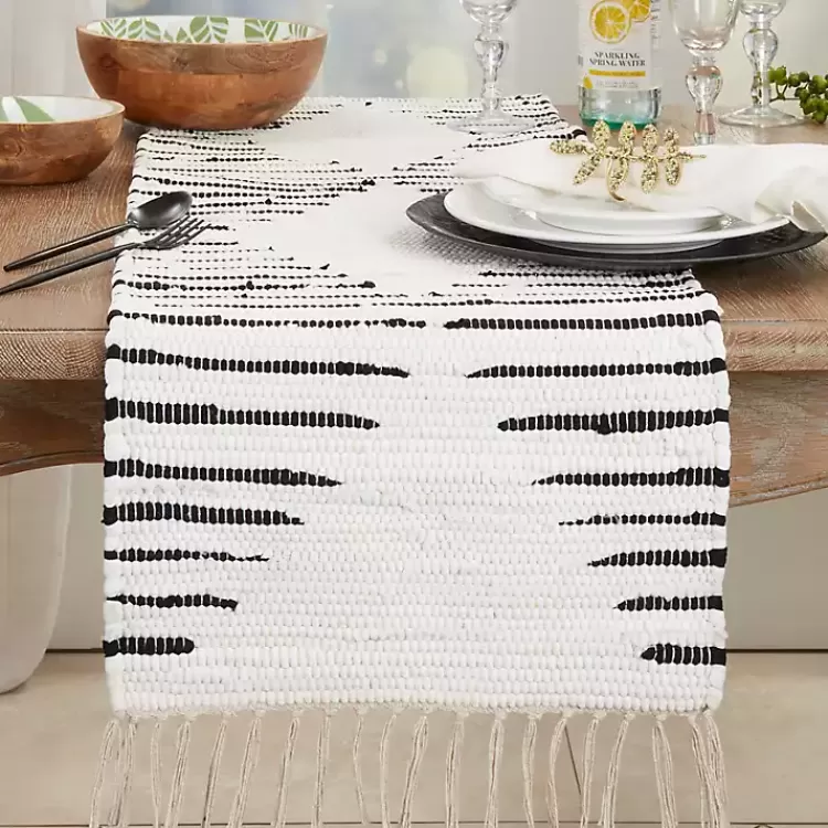 black_and_white_diamond_table_runner_2.webp Black and White Diamond Table Runner>Kirklands Home Flash Sale