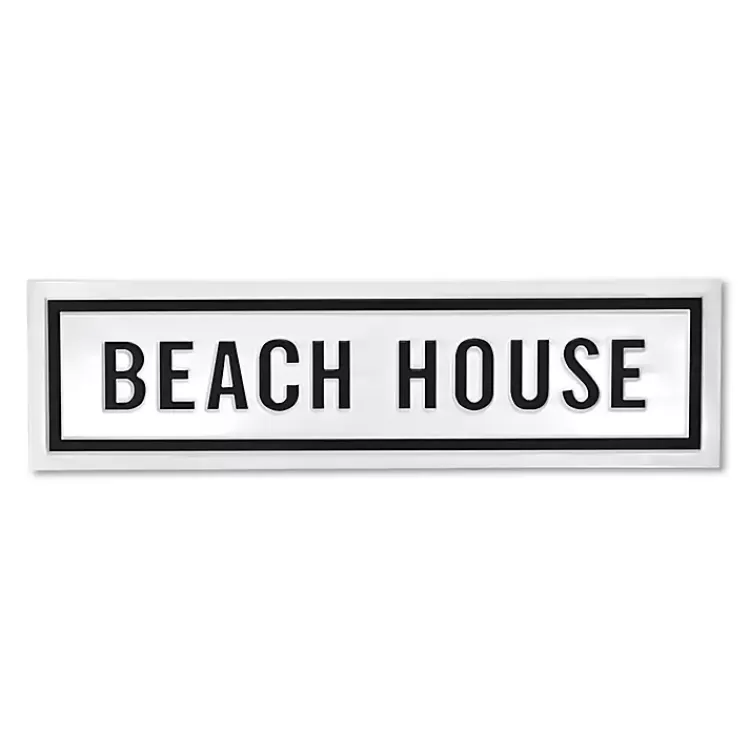 Black and White Metal Beach House Wall Sign>Kirklands Home Hot