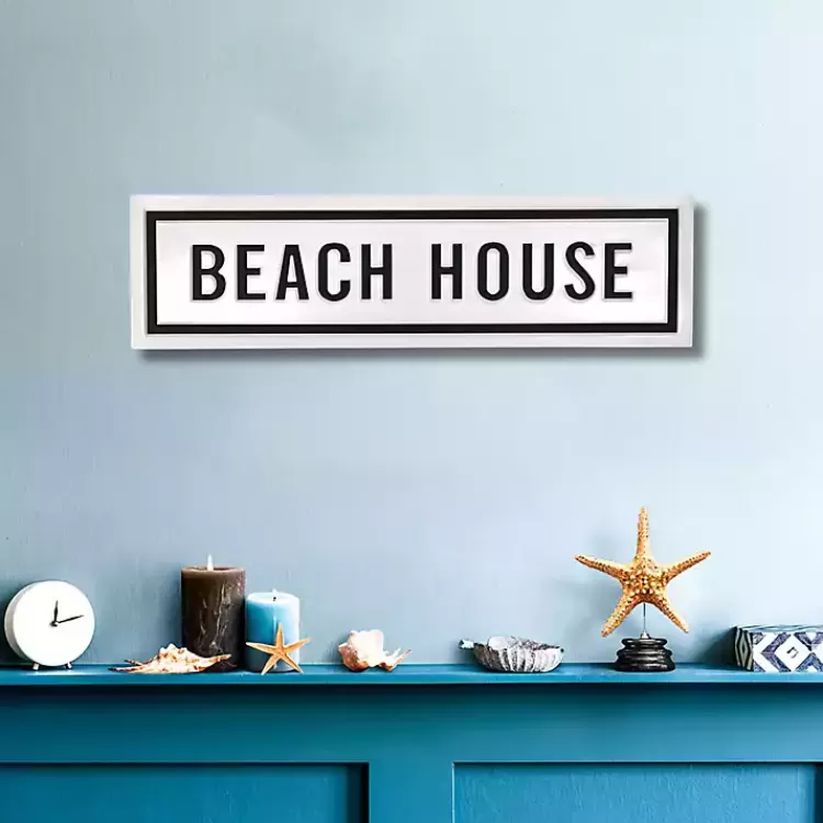 Black and White Metal Beach House Wall Sign>Kirklands Home Hot