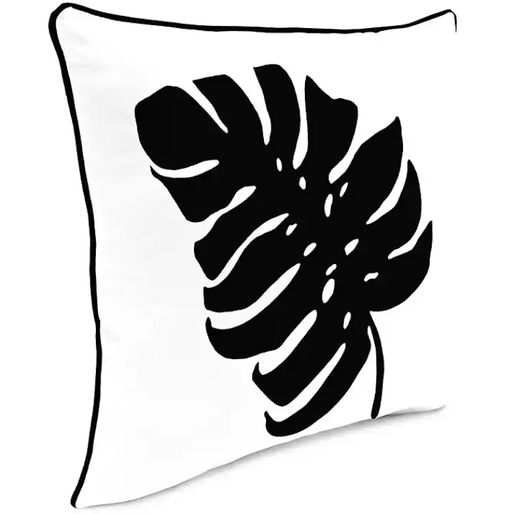 Black and White Palm Leaf Outdoor Pillow>Kirklands Home Best