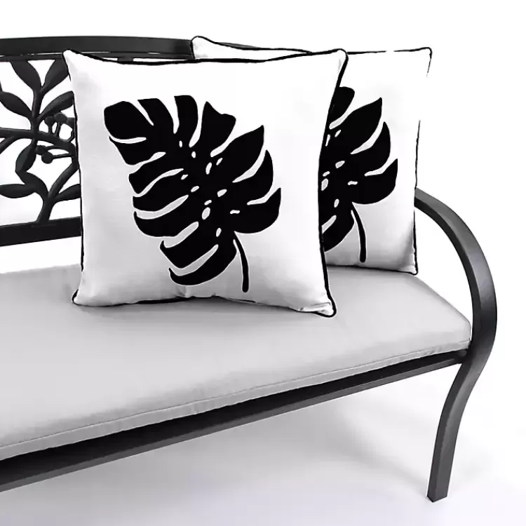 black_and_white_palm_leaf_outdoor_pillow_2.webp Black and White Palm Leaf Outdoor Pillow>Kirklands Home Best