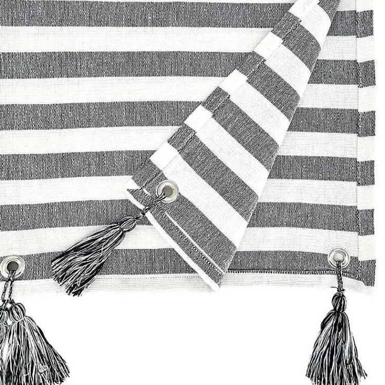 black_and_white_rustic_stripe_tassel_table_runner_2.webp Black and White Rustic Stripe Tassel Table Runner>Kirklands Home Best