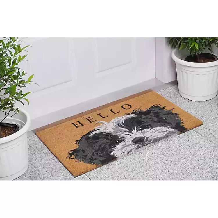 Black and White Shih Tzu Hello Doormat>Kirklands Home Best