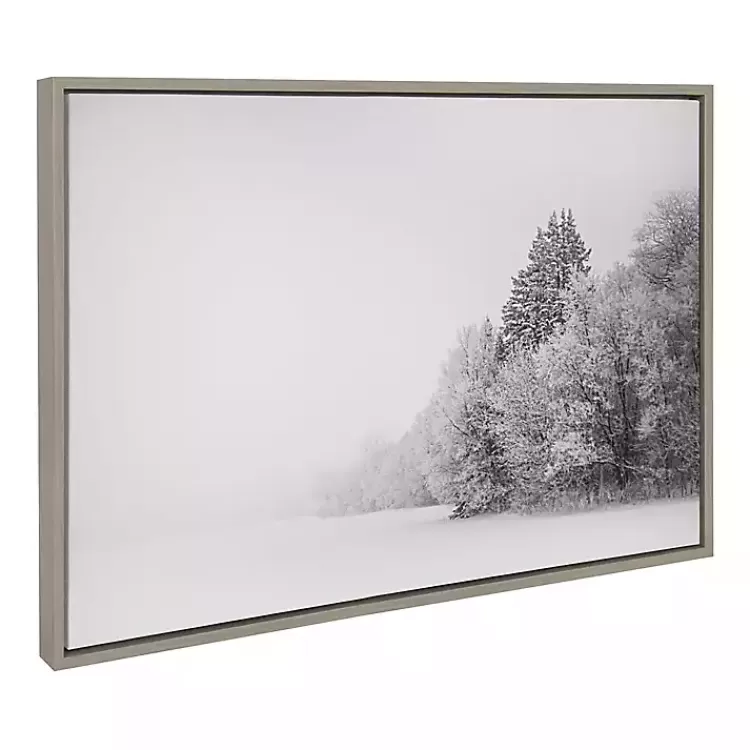 Black and White Snow Day Framed Canvas Art Print>Kirklands Home New