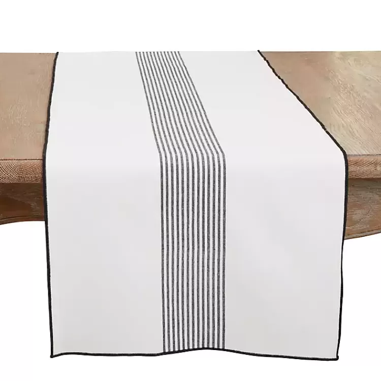 Black and White Striped Table Runner>Kirklands Home Best Sale