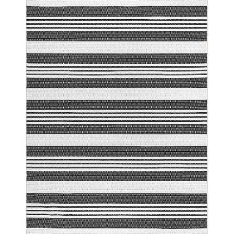 Black and White Striped Washable Area Rug, 4x6>Kirklands Home Best Sale