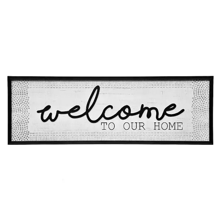 Black and White Welcome to Our Home Framed Plaque>Kirklands Home Cheap
