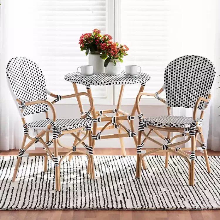 black_and_white_woven_dining_chairs_set_of__6.webp Black and White Woven Dining Chairs, Set of 2>Kirklands Home Best