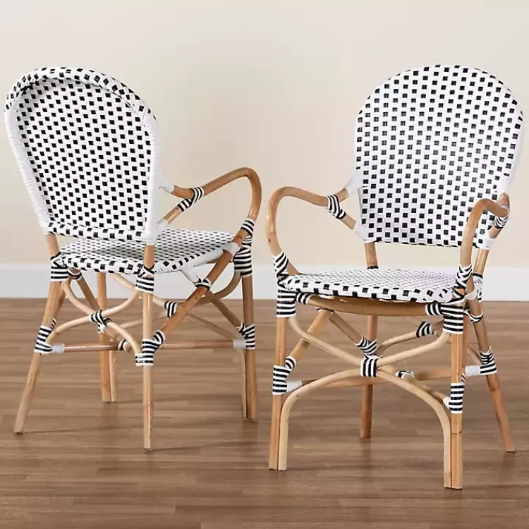 black_and_white_woven_dining_chairs_set_of__7.webp Black and White Woven Dining Chairs, Set of 2>Kirklands Home Best