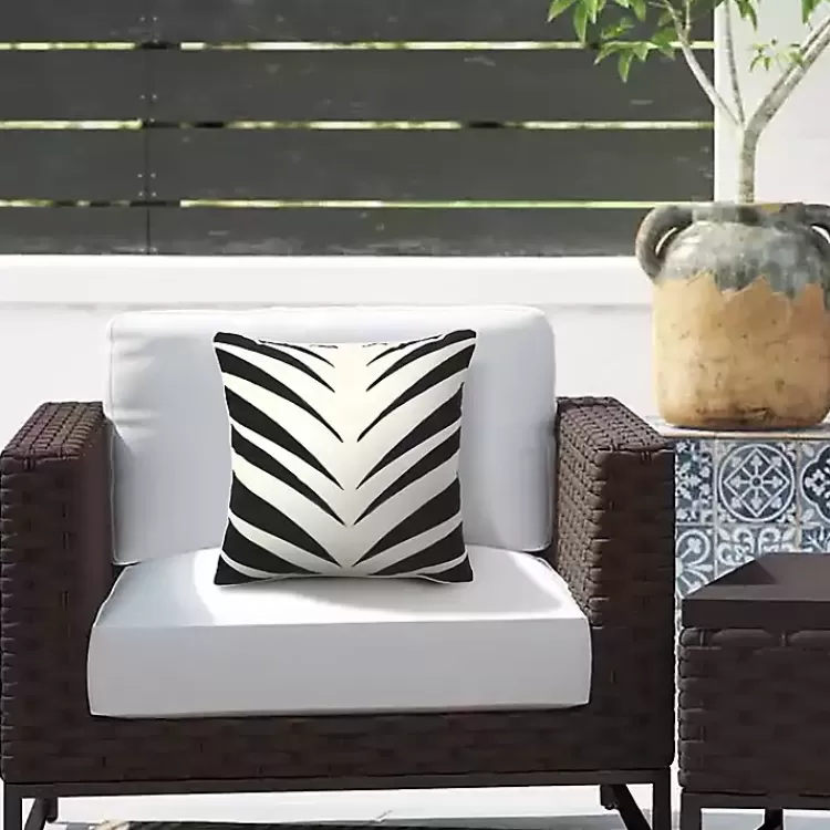 Black and White Zebra Outdoor Pillow>Kirklands Home Sale