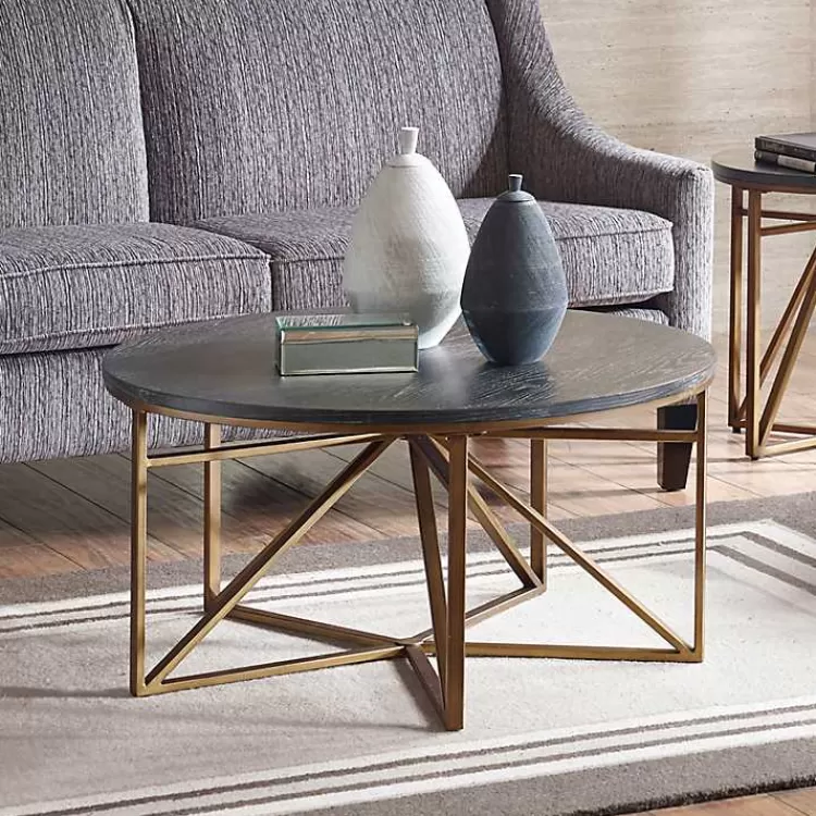 Antique Bronze Kayden Round Coffee Table>Kirklands Home Best Sale