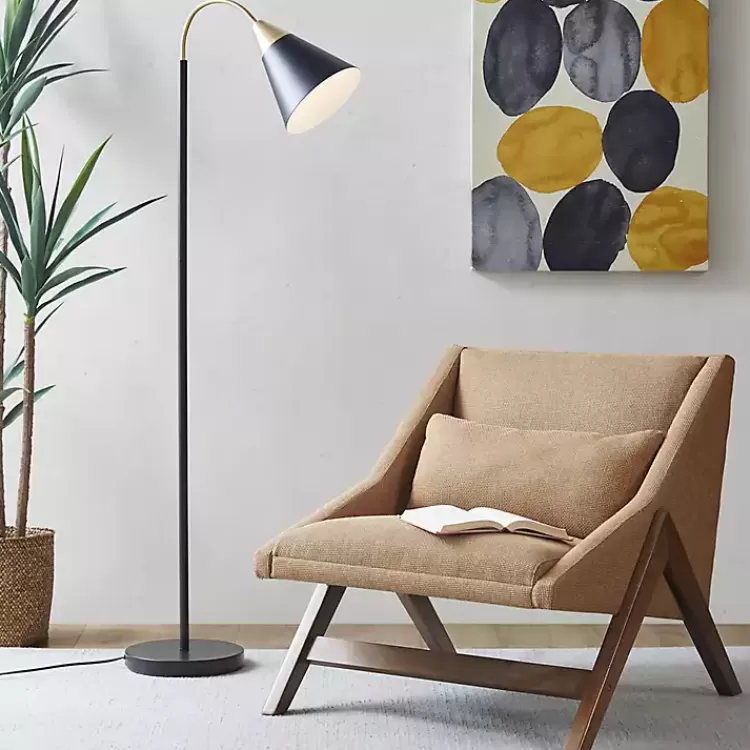 black_arched_cone_shade_floor_lamp_2.webp Arched Cone Shade Floor Lamp>Kirklands Home New