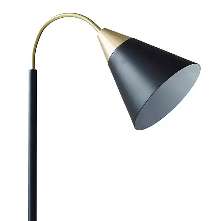 black_arched_cone_shade_floor_lamp_4.webp Arched Cone Shade Floor Lamp>Kirklands Home New