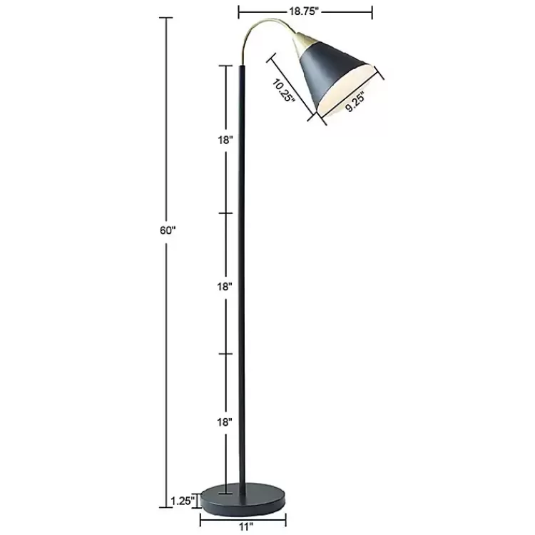 black_arched_cone_shade_floor_lamp_7.webp Arched Cone Shade Floor Lamp>Kirklands Home New