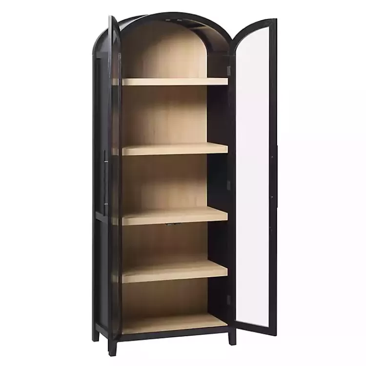 black_arched_glass_doors_chantelle_bookcase_2.webp Arched Glass Doors Chantelle Bookcase>Kirklands Home Outlet