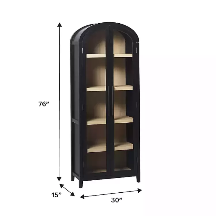 black_arched_glass_doors_chantelle_bookcase_9.webp Arched Glass Doors Chantelle Bookcase>Kirklands Home Outlet