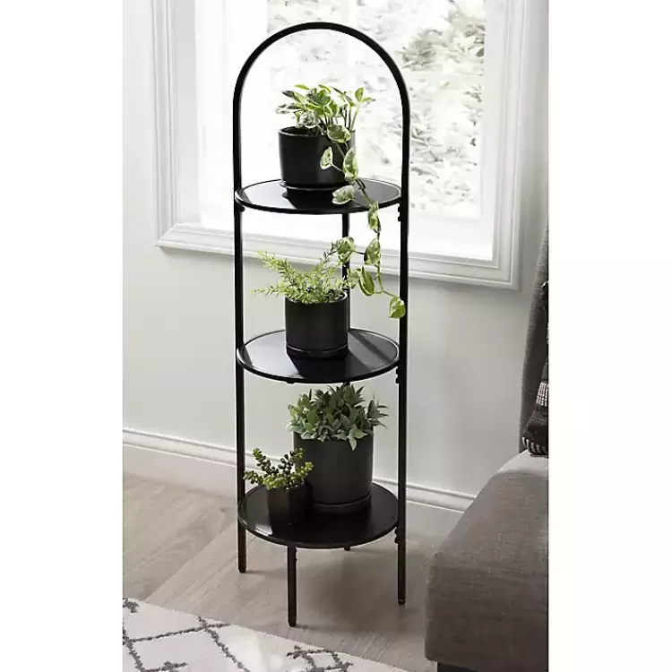 black_arched_tier_plant_stand_6.webp Arched 3-Tier Plant Stand>Kirklands Home Discount