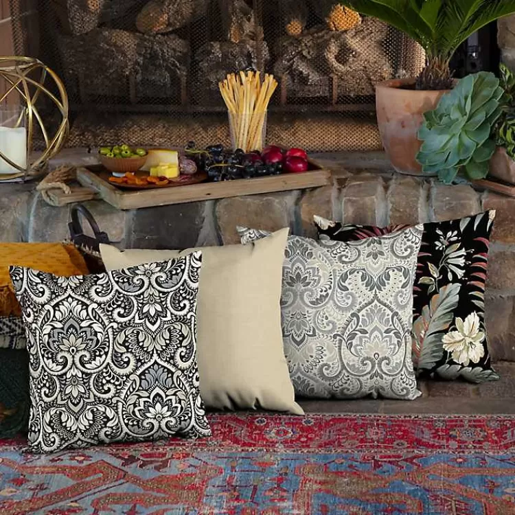 black_aurora_damask_outdoor_pillow_4.webp Aurora Damask Outdoor Pillow>Kirklands Home Clearance