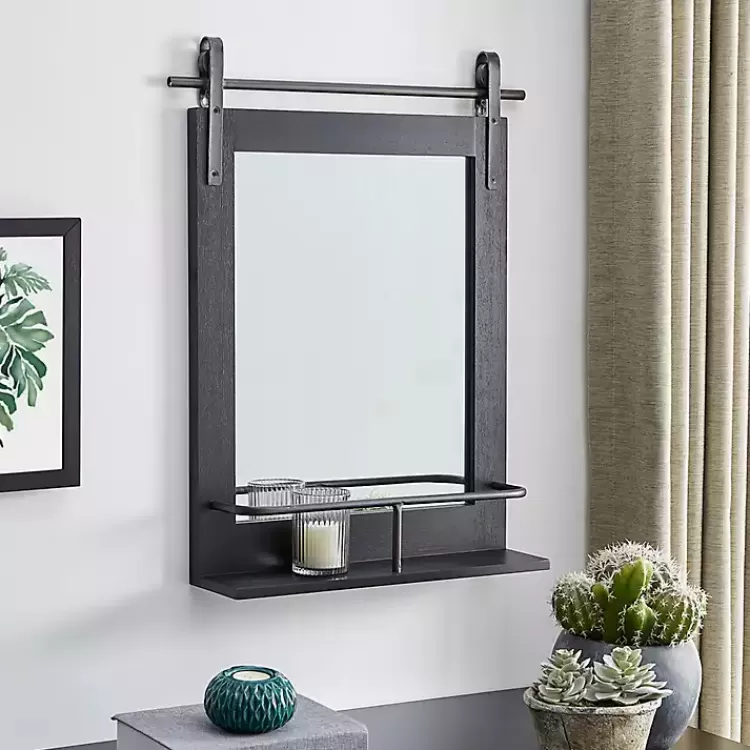 Barn Door Wall Mirror with Shelf>Kirklands Home Shop